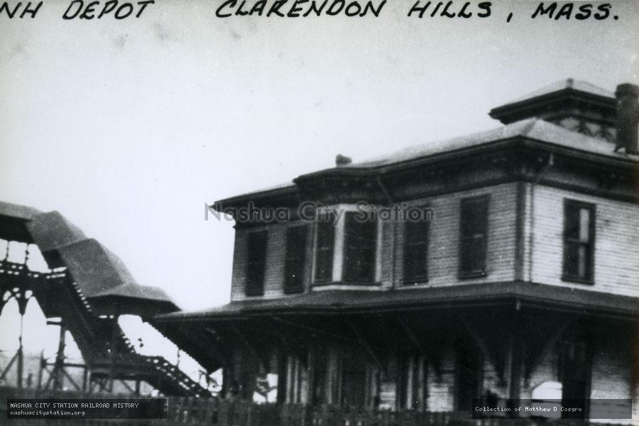 Postcard: New Haven Depot, Clarendon Hills, Massachusetts